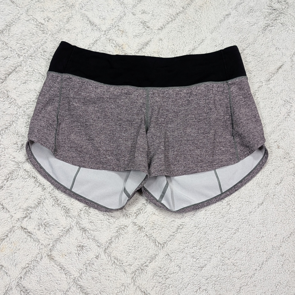 Lululemon Shorts Womens 6 Tall Gray Black Heather Lux Speed Up LR Lined 4”